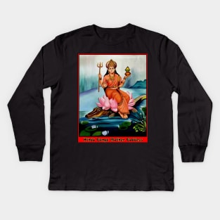 Hindu Goddess Ganga Mather Print Kids Long Sleeve T-Shirt